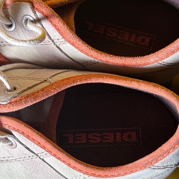 Diesel Rollie Low Top‎ Sneakers Women's US 6.5 Tan Orange Leather Rubber Sole - Picture 7 of 10